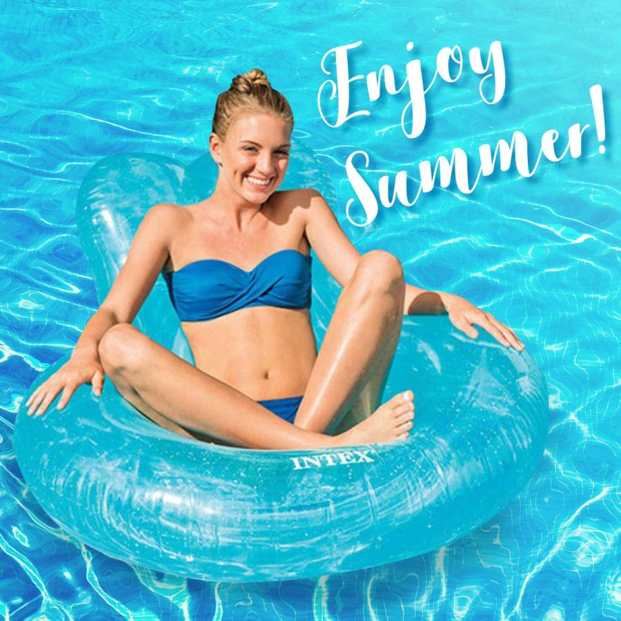 浮き輪 大人 フロート 背もたれ Intex うきわ 大きいサイズ 透明 ラウンジ プール 海水浴 水遊び 座れる 寝れる インテックス ジージーバンク ヤフー店 通販 Yahoo ショッピング