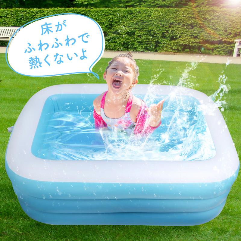 家庭用プール 大型 105×85cm ビニールプール 底クッション やわらか 3