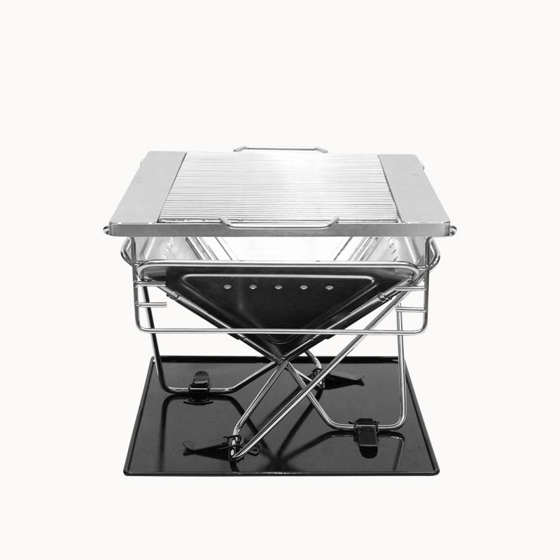 バーベキューコンロ 折りたたみ式 小型 ミニ コンパクト ステンレス 収納ケース バーベキューグリル 焚き火台 焚火台 キャンプ BBQの画像