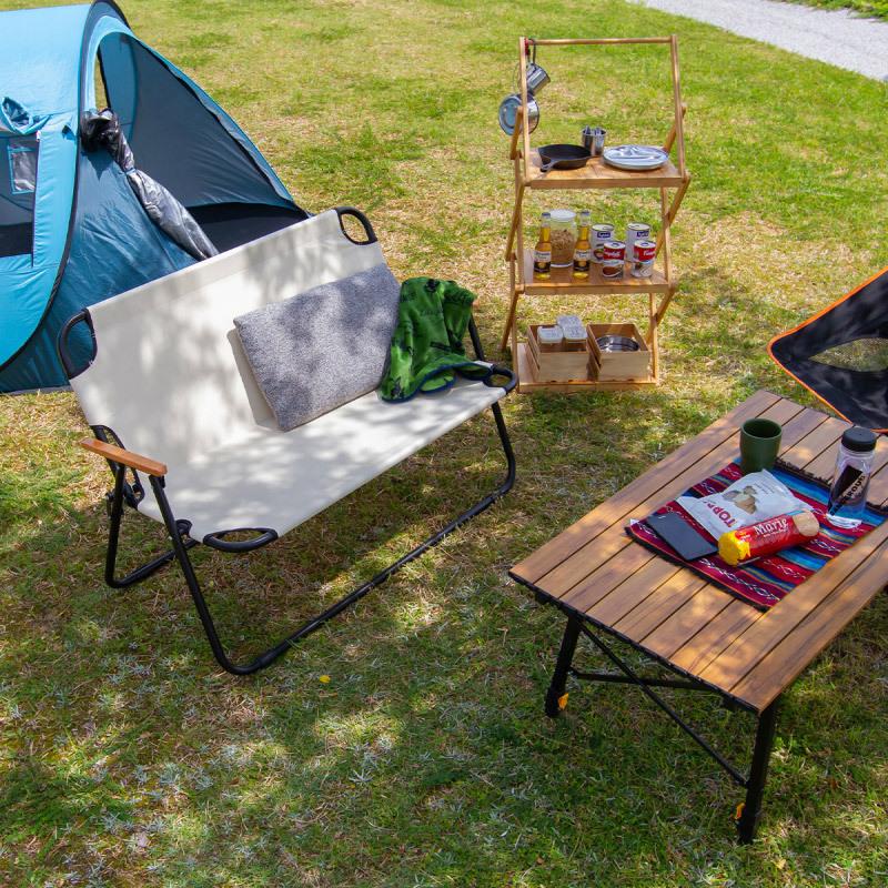 アウトドアベンチ 折りたたみ 2人掛け アウトドアチェア 椅子 折り畳み