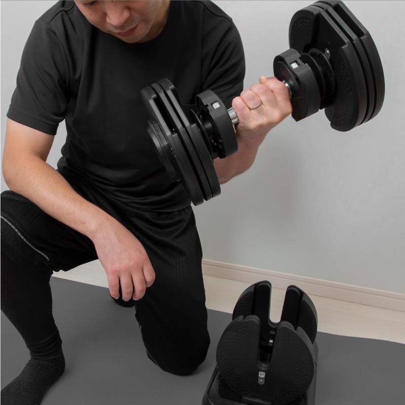 ダンベル 可変式 20kg 筋トレ 器具 ラバーグリップ 男性 女性 初心者