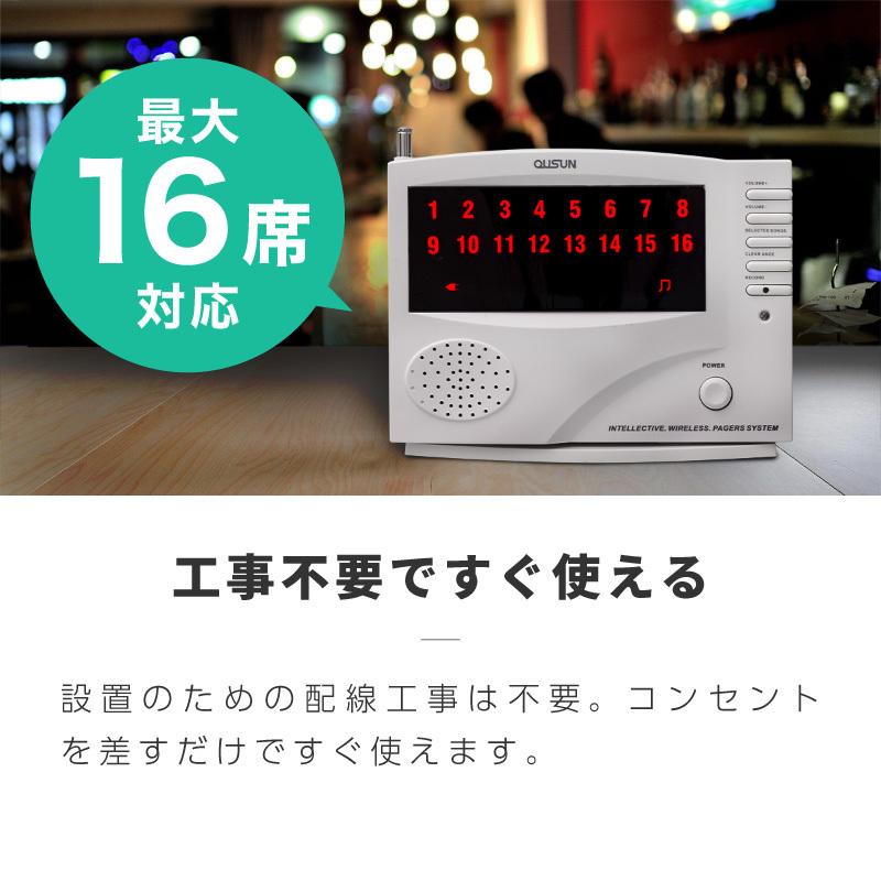 ワイヤレスチャイム コードレスチャイム 飲食店 介護 工事不要 業務用 16ch 呼び出しボタン 13個 対応｜ggbank｜04