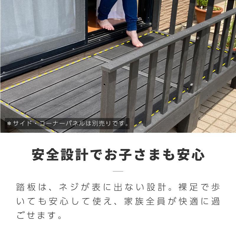 ウッドデッキ 置くだけ 人工木材 樹脂 腐らない 屋外 DIY チーク ブラック ウッドパネル リフォーム ウッドテラス_7