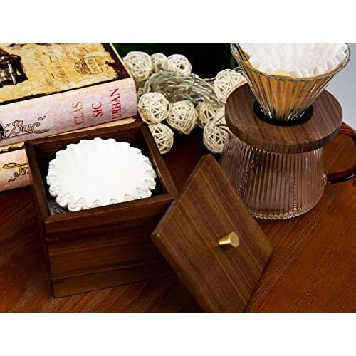 Sakulaya 収納 ボックス 木製 小物収納 木箱 蓋付き 小物入れ ボックス 卓上収納 コーヒーフィルターケース 胡桃の木｜ggf1-store｜04