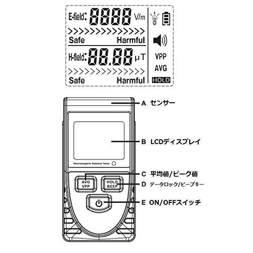 デジタル デジタル電磁検出器 電磁波測定器 線量計 検出器メーター 磁界と電界両方測れます GM3120｜ggf1-store｜03