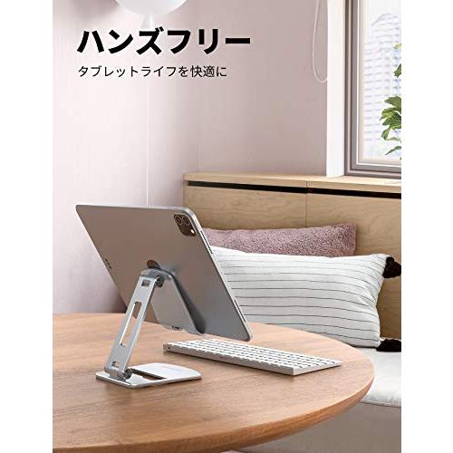 折り畳み式 タブレット スマホ 兼用 スタンド ホルダー 角度調整 Lomicall iPad用 stand : アルミ 合金製 卓上 縦置き 横置き すたんど タブレット 置き台 YouTu｜ggf1-store｜02