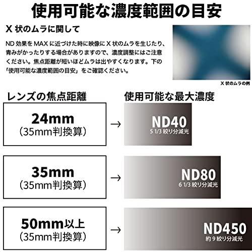 Kenko 可変NDフィルター 58mm PL FADER ND3-ND400 無段階調整 レバー付き 日本製 933701｜ggf1-store｜05