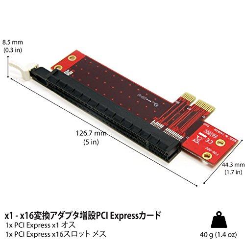 StarTech.com PCI Express x1−x16変換カード ロープロファイル用スロット拡張アダプタ(PCIe x1からx16へ) PEX1TO162｜ggf1-store｜05