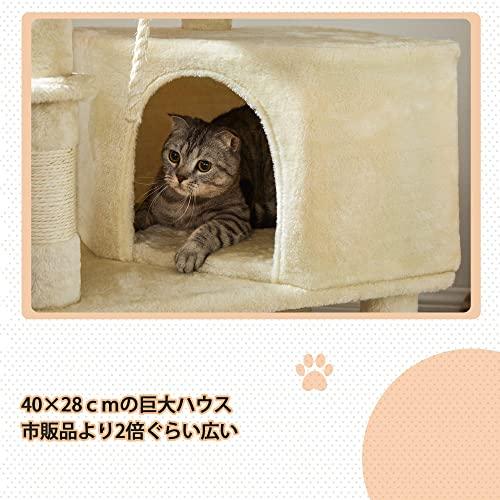 FEANDREA キャットタワー 猫タワー 麻紐 下部に爪とぎボード用意 子猫 シニアも遊べる 段差あり NPCT60M｜ggf1-store｜06