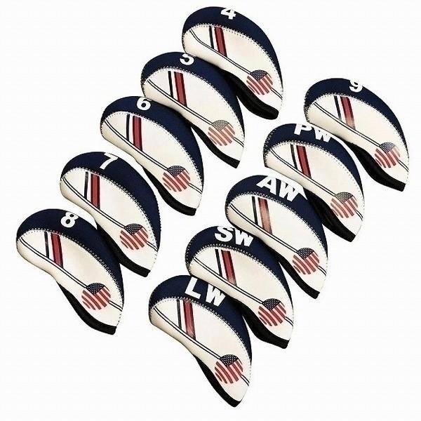 ゴルフクラブカバー 10個セット アイアンカバー ヘッドカバー 保護 アメリカンフラグ おしゃれ ゴルフ 番手 ネオプレン 星条旗 ネイビー レッド ブラック Goo0043 Googoogooヤフーショップ 通販 Yahoo ショッピング