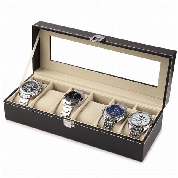 時計 収納ケース 腕時計 ケース 6本用 ブラック 黒 時計ケース