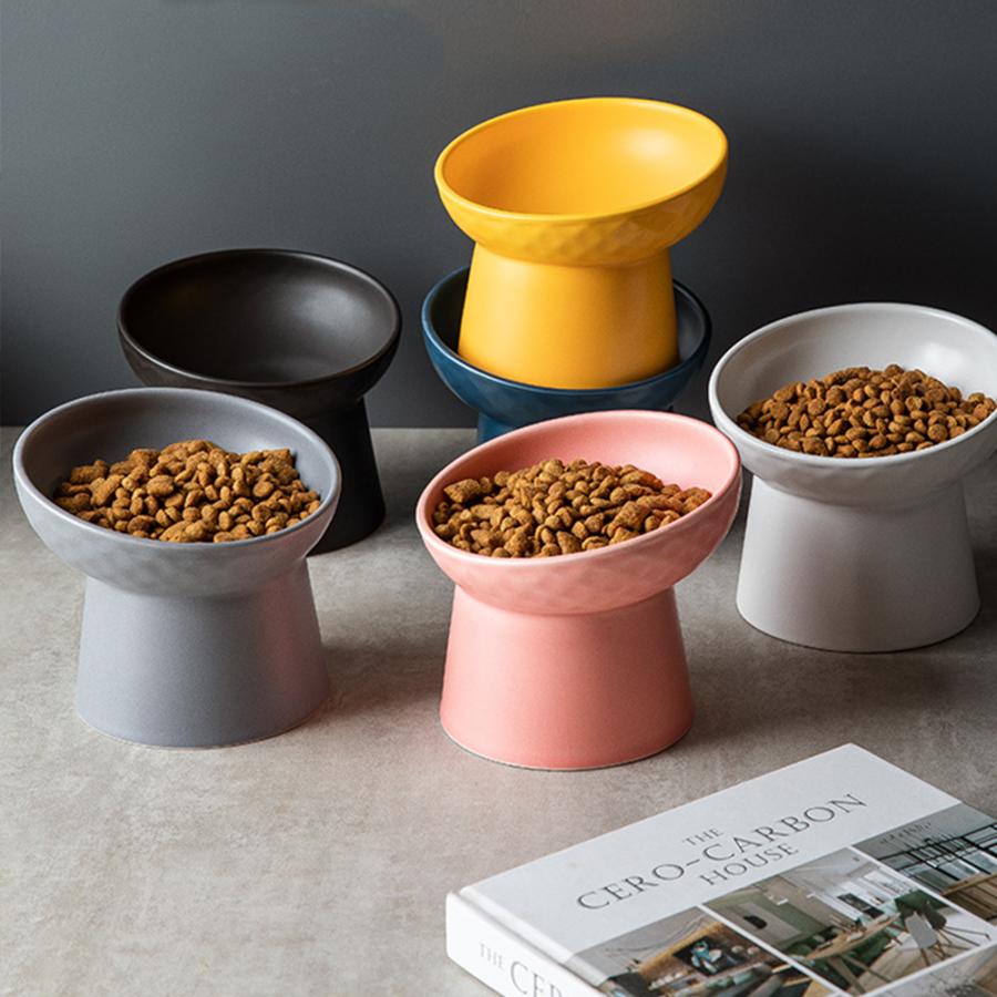 猫 フードボウル 犬 ペット食器 台 陶器 首への負担軽減 早食い防止