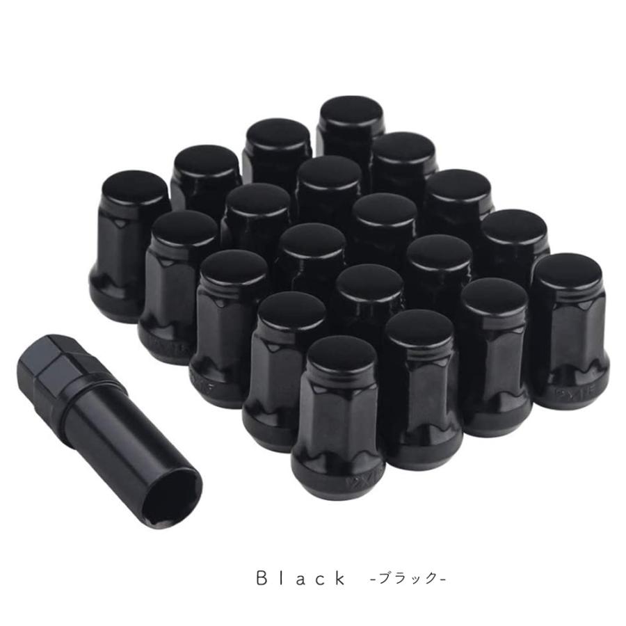 ホイールナット 黒 赤 20個 セット ロックナット m12 P1.25 P1.5 