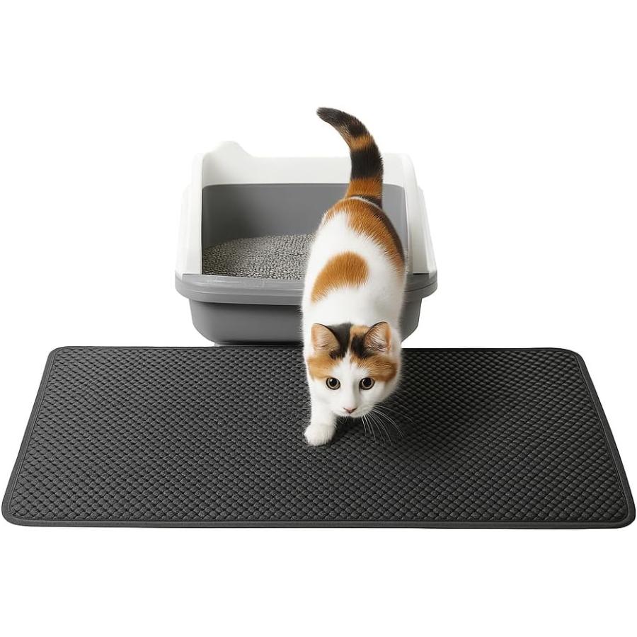 猫トイレマット 大判 90×60cm 2重ハニカム構造 EVA 防水 丸洗い可 砂再
