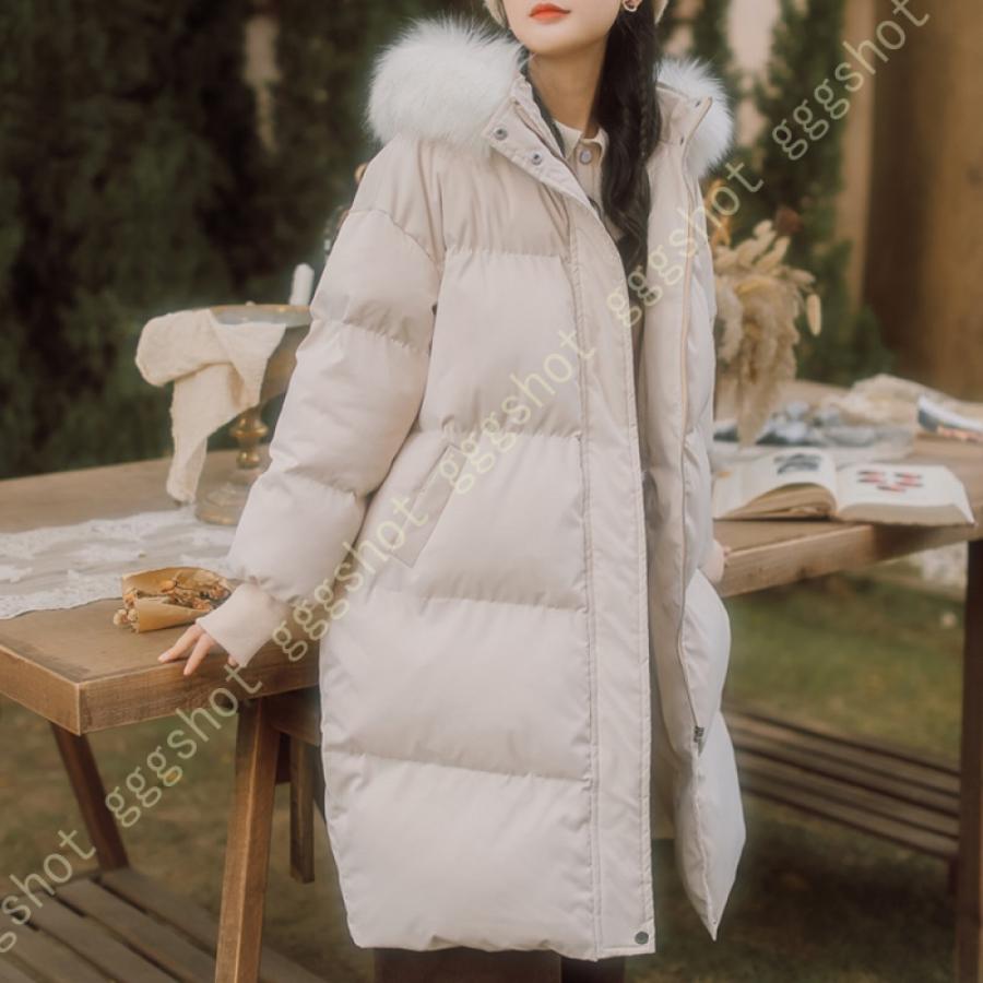 超目玉アイテム レディース ダウンジャケット 冬 厚手 防寒服 アウトドア ロングコート フードコート 無地 ファー 防風 柔らかい 中綿コート 韓国風 軽量 ファッション 暖かい 最新情報 n Go Th