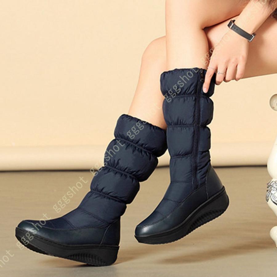 スノーブーツ レディース ロング ブーツ スノーシューズ アウトドア ブラック ウィンターブーツ ロング 防水 防寒 防滑 保暖