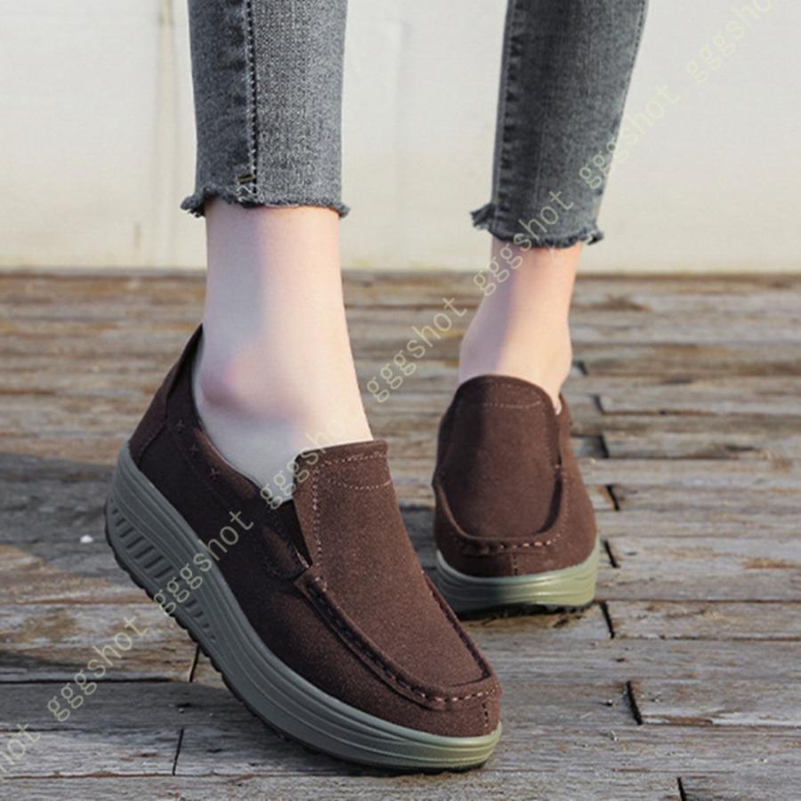 厚底ウェッジソール 柔らか 軽量 レディース スリッポンシューズ 歩きやすい ウェッジソール ローヒール ヒール 5cm 通気性 厚底 スリッポン スニーカー 3周年記念イベントが