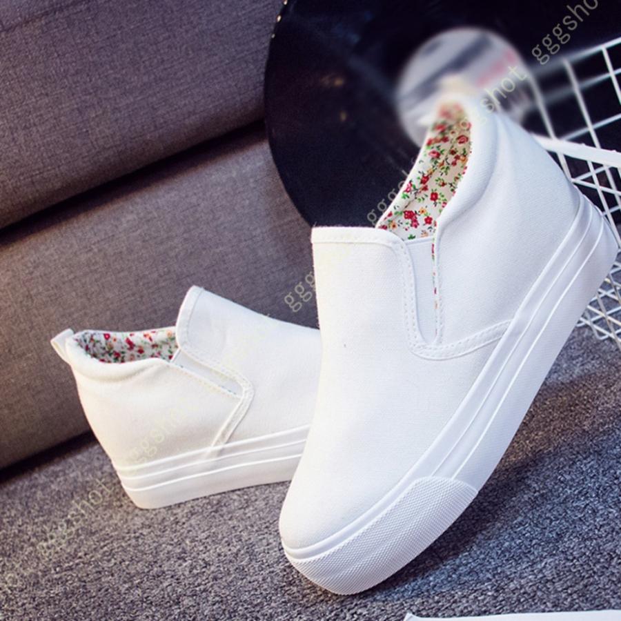 レディース 靴 スリッポン スニーカー 疲れない シークレットシューズ 立ち仕事 インヒール インヒールスニーカー ヒールスニーカー 無地