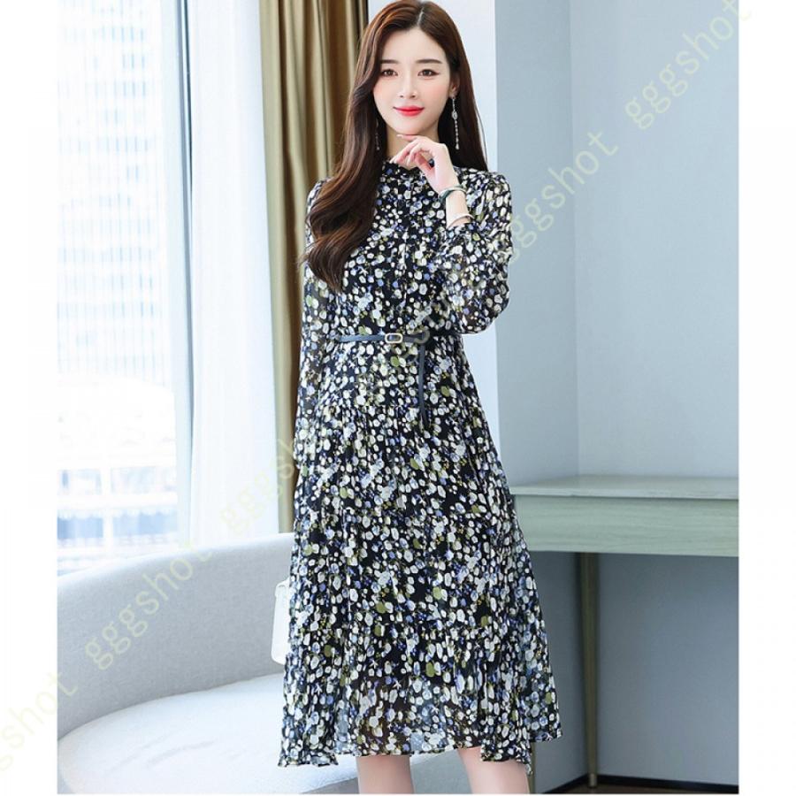 22年最新入荷 裏地付き 魅力 おしゃれ マキシワンピース ワンピース シフォン レディース 花柄 ワンピース 長袖 通勤 二次会 着痩せ 可愛い 大人 ワンピ ロング ベルト付き ワンピース カラー ブラック Www Naprehab Com