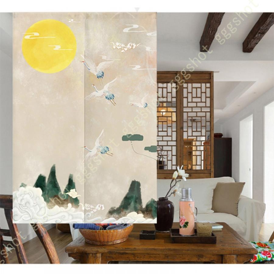 売れ筋ランキングも 間仕切りカーテン キッチン 玄関用 おしゃれ 飾り ドアカーテン のれん 突っ張り棒なし 冷気遮断 断熱 遮光 水墨画 中国風 エスニック アニマル柄 暖簾 のれん カラー カラー 3 Www We Job Com