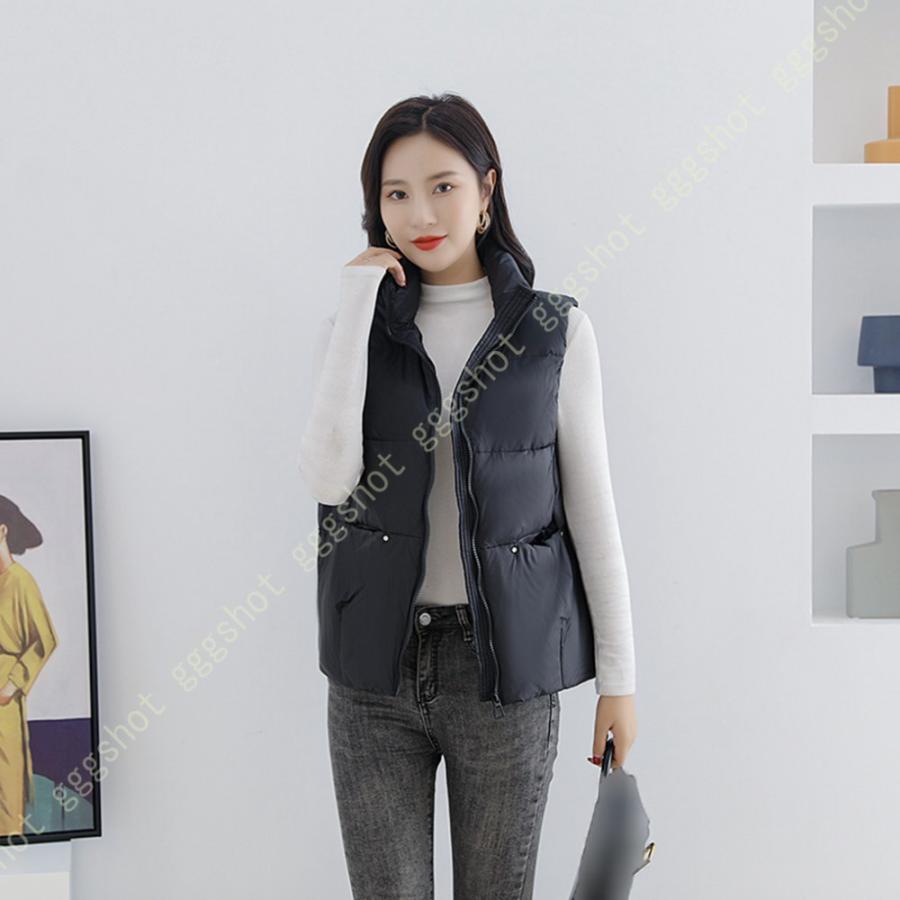 ダウンジャケット ダウンベスト レディース 可愛い ベスト 無地 シンプル ショート丈 ベスト レディース ダウン ベスト 防寒 暖かい 春 秋 冬 ベスト 決算特価商品