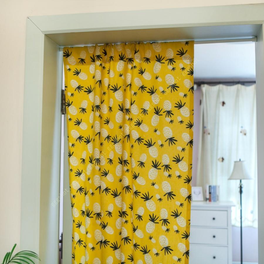 国内外の人気 のれん 暖簾 ノレン パイナップル 黄色 飾り 装飾 北欧 インテリア ファブリック 素材 ナチュラル 果物 カラフル パッチワーク 洋室 リビング キッチン Cisama Sc Gov Br