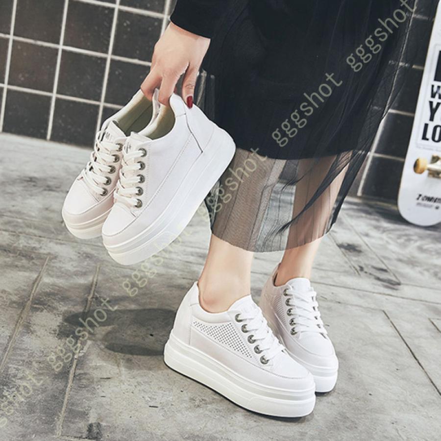 超歓迎 厚底スニーカー レディース スニーカー 厚底 運動 靴 ウォーキングシューズ カジュアル 美脚 身長アップ インヒールスニーカー ヒール レザー 軽量 ついに再入荷 Smetco Be