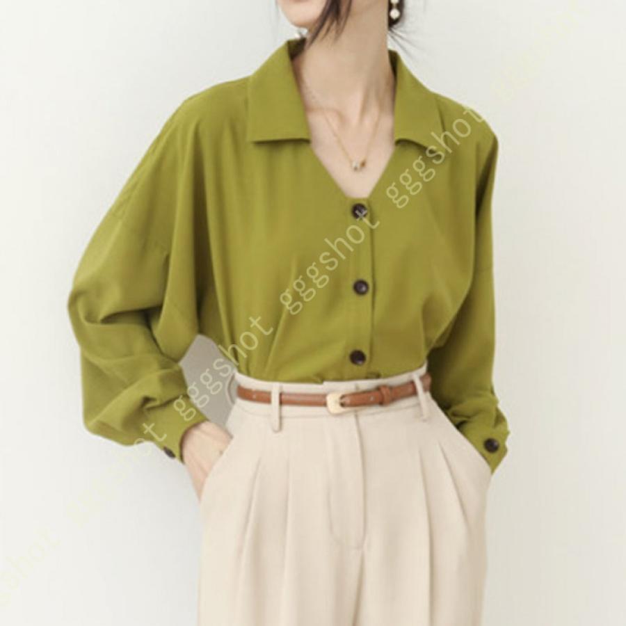 とろみシャツ とろみブラウス 長袖 レディース Vネック 襟付き 通勤 ゆったり きれいめ テレワーク 大きいサイズ ブラウス オフィス スーツ インナー シャツ Xabo32sikh ファッション Www Elghoniemy Com