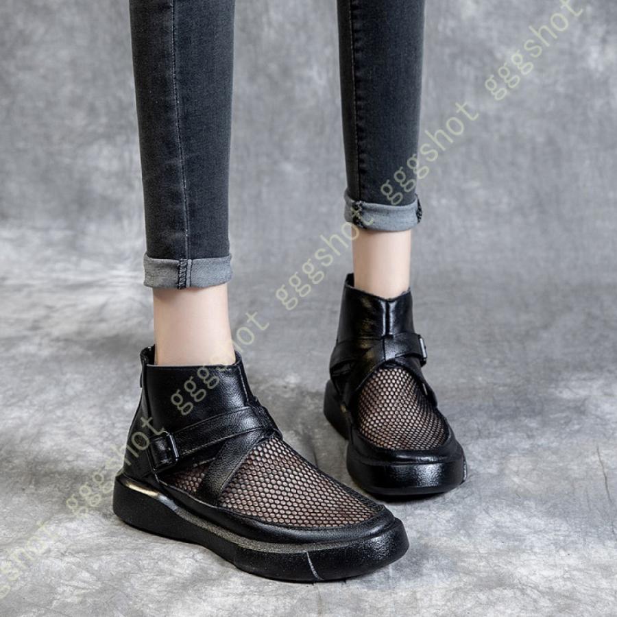 ランキング21 春 ブーティー レディース 厚底スニーカー メッシュ スニーカー 夏 ぺたんこ 本革 痛くない 歩きやすい サマーブーツ ハイカット おしゃれ ブーツサンダル サンダル サイズ 26 0cm Www Buccella Com