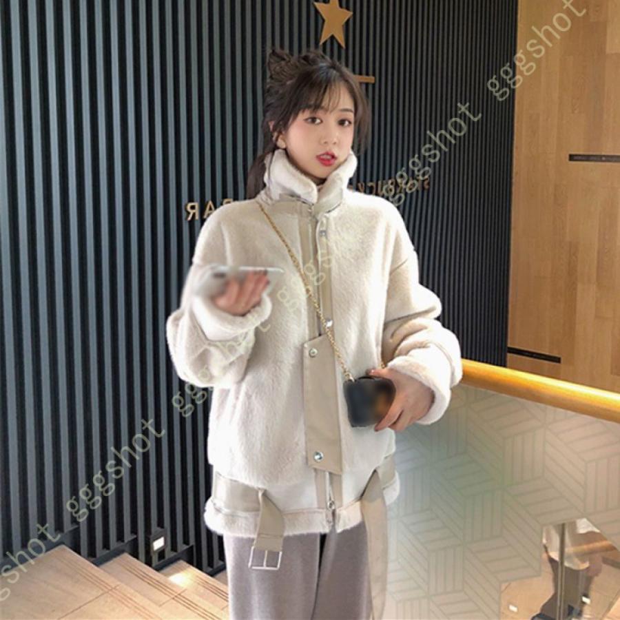 珍しい 可愛い お洒落 ゆったり ボタン ボアブルゾン レディース ボアジャケット もこもこ 冬服 コート ファー アウター ゆったり 長め丈 ボアフリース フワフワ フリースジャケット サイズ M Captains Agency