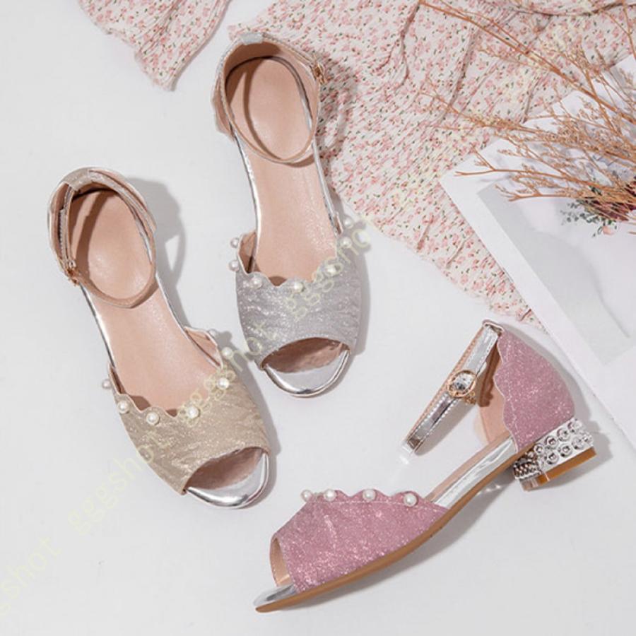 信頼 結婚式 発表会 靴 太ヒール 可愛い ドレスシューズ フリル パール ガールズサンダル 可愛い ドレスシューズ フリル パール ガールズサンダル 演奏会 子供靴 プリンセス風 サンダル ストラップ 軽量 無地 韓国風 キッズ ジュニアシューズ Smssvg Org