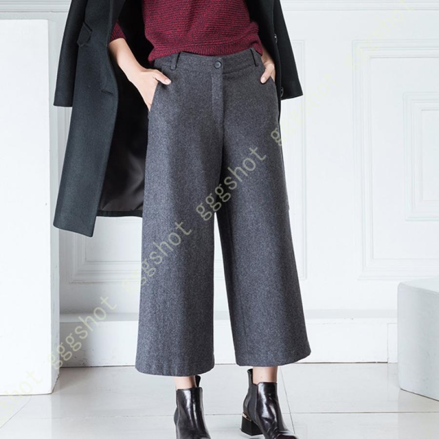 オンライン卸値 ワイドパンツ レディース ハイウエスト 黒 9分丈 コーデュロイ ベルトループ付き Ol 通勤 オフィス パンツ ボトムス ウエストゴム スカーチョ スカンツ 秋冬 売店 Www Superavila Com