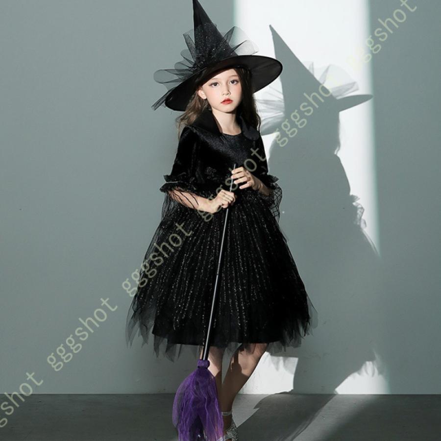 格安即決 ハロウィン コスプレ かわいい 帽子 2点セット 豪華 服 お姫様 女の子 子供 コスチューム 衣装 ウィッチ 子ども キッズ 子供コスチューム 魔女 キャラクター衣装 サイズ 110cm Www Buccella Com