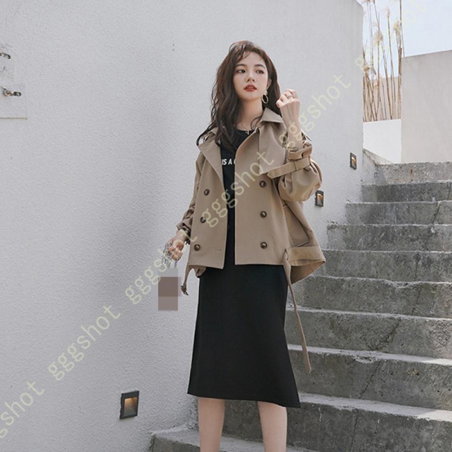 ショートコート レディース トレンチ コート OL アウター アウター おしゃれ スプリングコート アウター トレンチコート ショート 秋冬春対応 アウター
