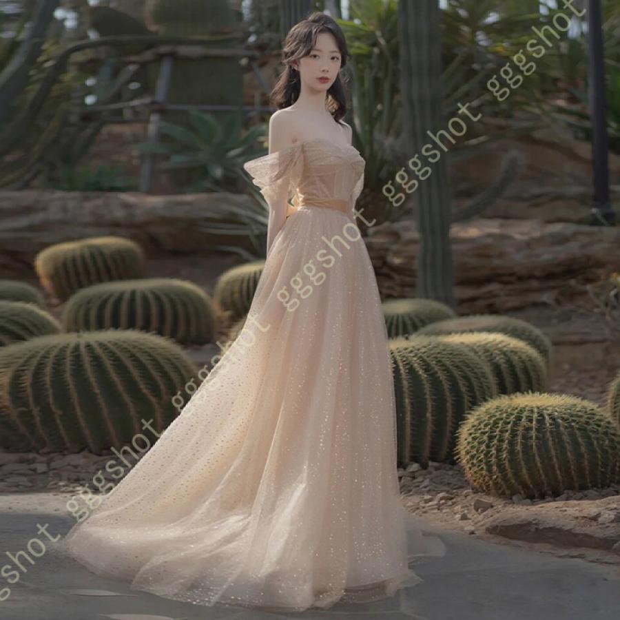 感謝価格 女性用 演奏会用 花嫁ドレス 演出舞台 ロング丈 撮影用 キラキラ オフショルダー 女性 ウェディングドレス フォーマル ロングドレス 忘年会 コンサート 腰縛り Aライン サイズ Xl Readingtherapycenter Com