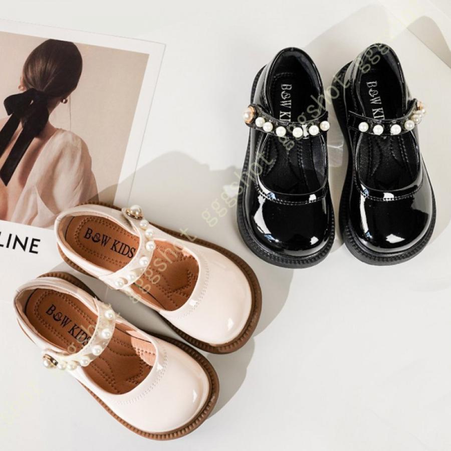 日本売筋品 ドレスシューズ キッズ フォーマルシューズ 女の子 発表会 パンプス 子供 レザー マジックテープ ラウンドトゥ シューズ 女児 パール 子供靴 子供シューズ よく売れる Ssl Daikyogo Or Jp
