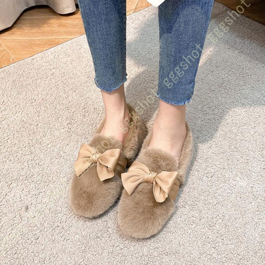 ファー モカシン レディース 秋冬 裏ボア もこもこ スリッポン ローファー 軽量 防寒 滑り止め ボア パンプス 疲れない コンフォート フラットシューズ 保温 史上最も激安