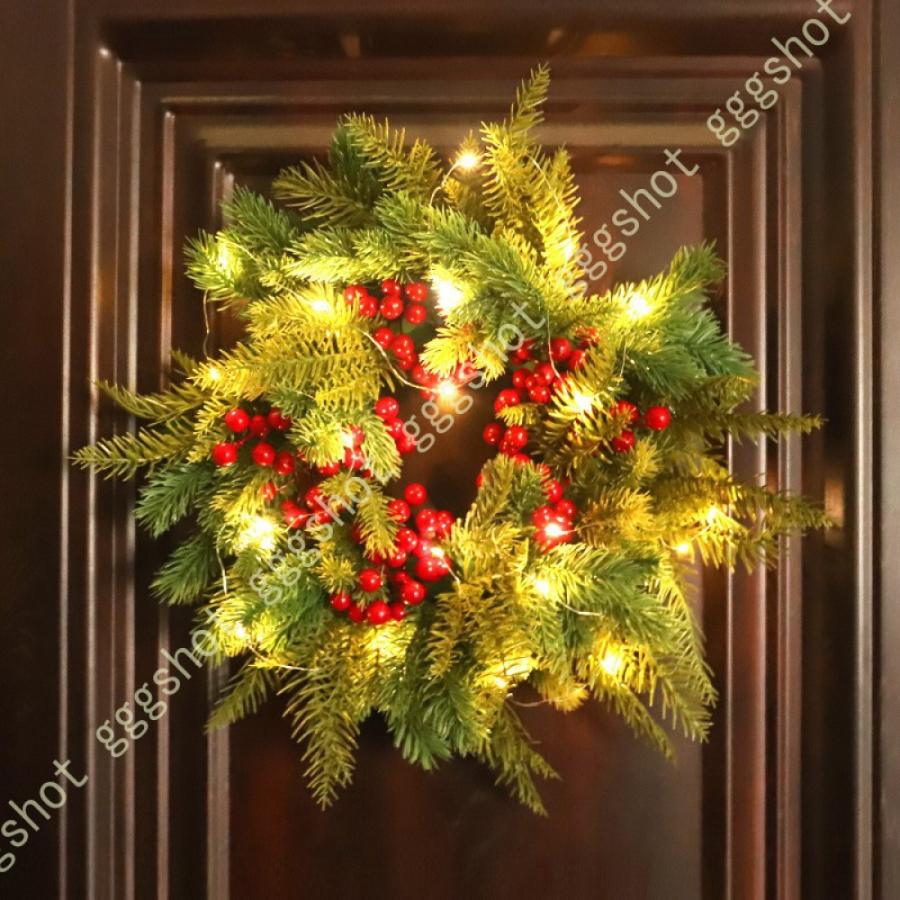 在庫一掃売り切りセール クリスマスリース オーナメント付 リボン 松かさ 北欧風 大人 高級風 ゴージャス おしゃれ 素敵 クリスマス リース 玄関 ドア 壁掛け 家族用 癒し 定番 X Mas 40cmクリスマスリース装飾フロントドアハンギングガーランドホームインテリア