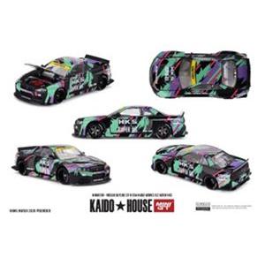 ミニカー SKYLINE R34 GTR 1/64 Nissan SKYLINE GT-R R34 Kaido Works (V2 エアロ) HKS (右