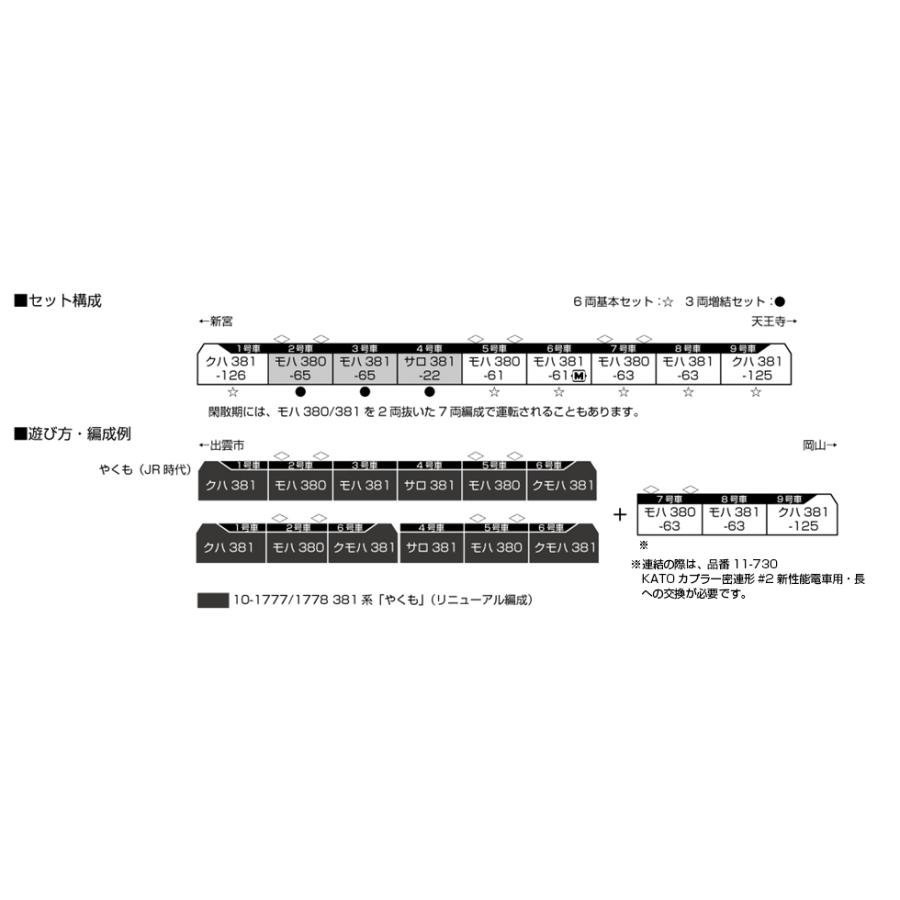 JR西日本381系100番台「くろしお」6両基本セット 10-1868 Nゲージ｜ggking｜03