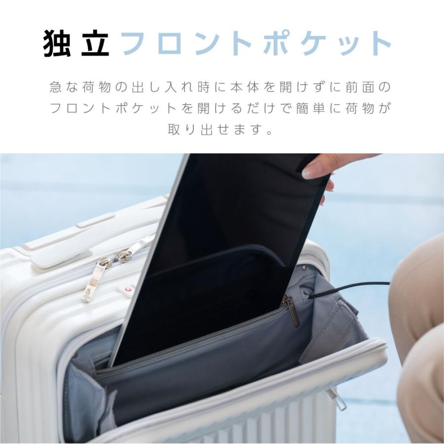 前開き スーツケース USBポート付き キャリーケース Sサイズ 5カラー