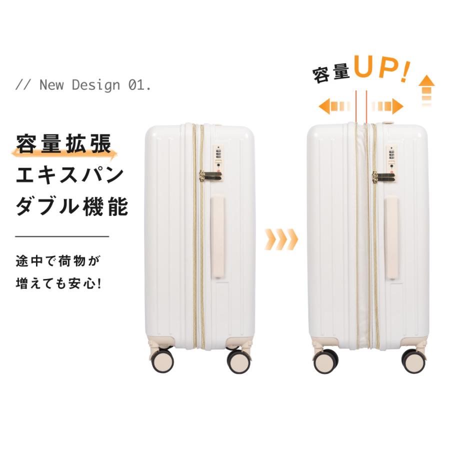 スーツケース キャリーケース 機内持ち込み 拡張機能付 S/M/L
