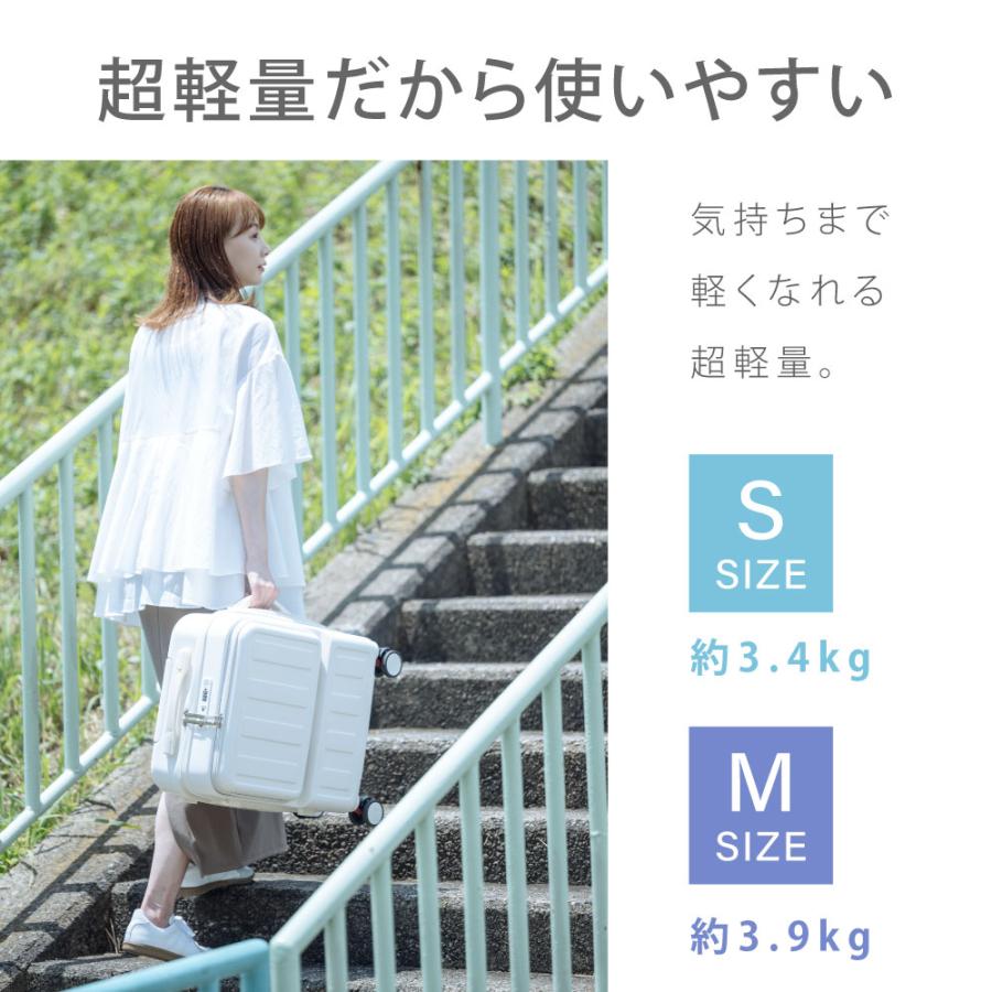 前開き スーツケース USBポート付き キャリーケース Sサイズ キャリー