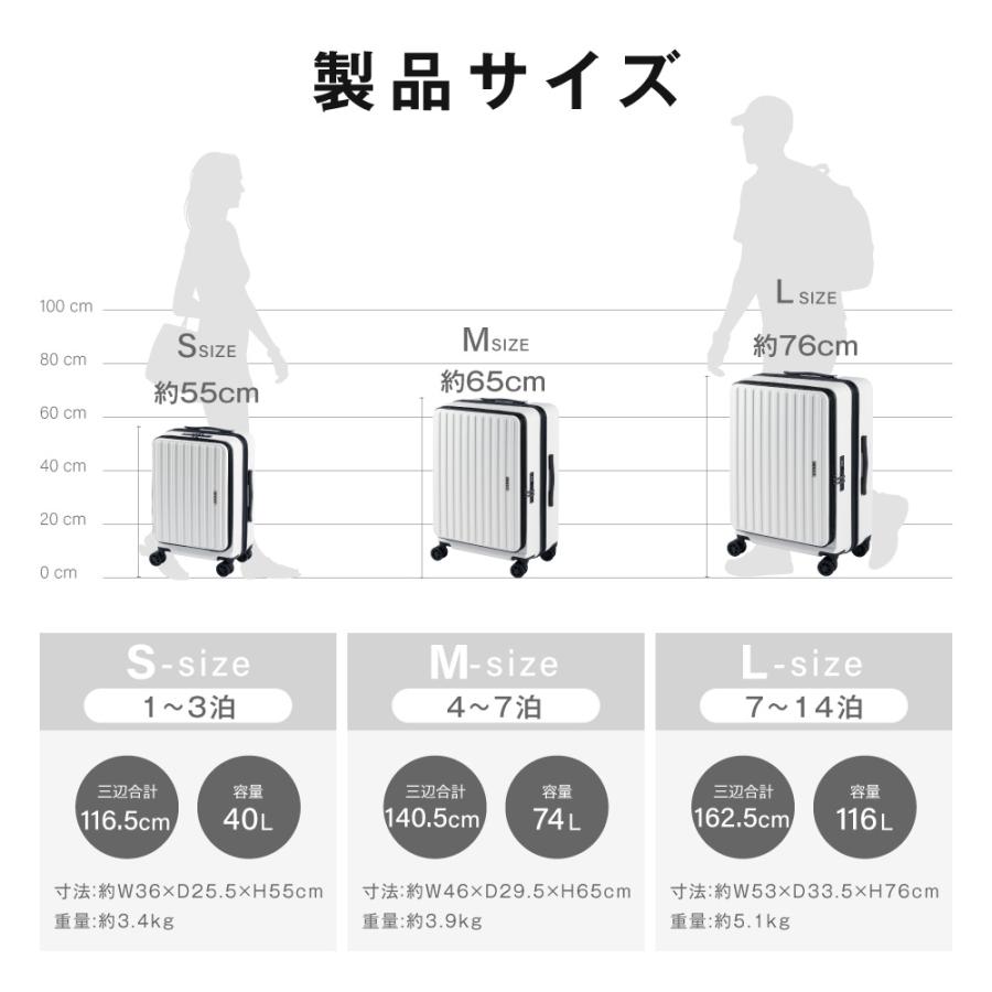 スーツケース フロントオープン 機内持ち込み 40L Sサイズ 収納