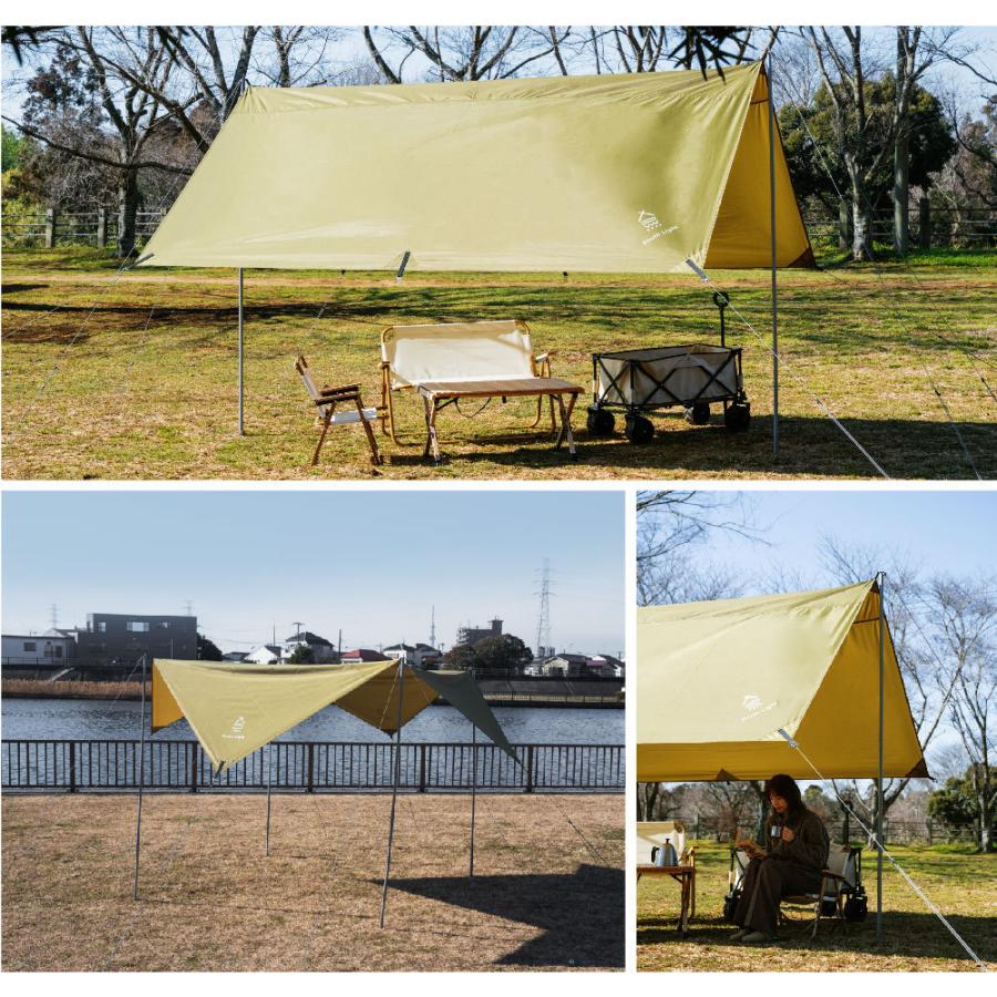 South Light タープテント シート 幅355×355cm 4-6人用 ロープ