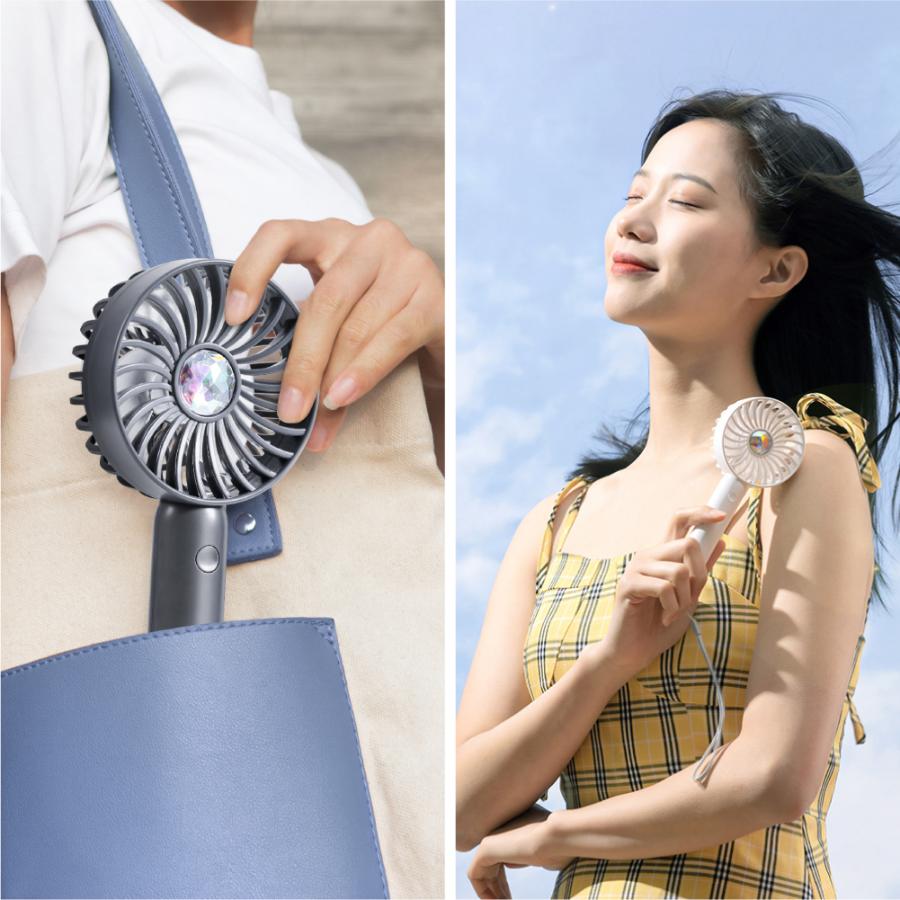 【在庫処分】ハンディファン 手持ち 扇風機 ミニファン mini fan 風量3段階 卓上 ストラップ付 携帯ファン 扇風機 USB扇風機 あすつく xr-hf172｜ggkk-store｜10