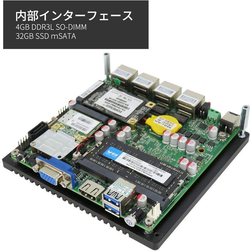 Skynew ミニPC ファンレス ほぼ無音 業務用 産業用PC LAN×4 低消費電力 インテル Celeron N2940搭載/4GB/｜ggstore｜06