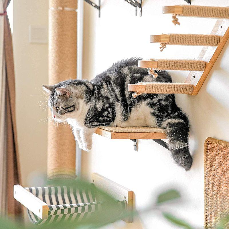 公式ショップ】 FUKUMARU 壁掛け式猫用ステップ キャットウォーク 木製 取り付け簡単 ダイエット器具