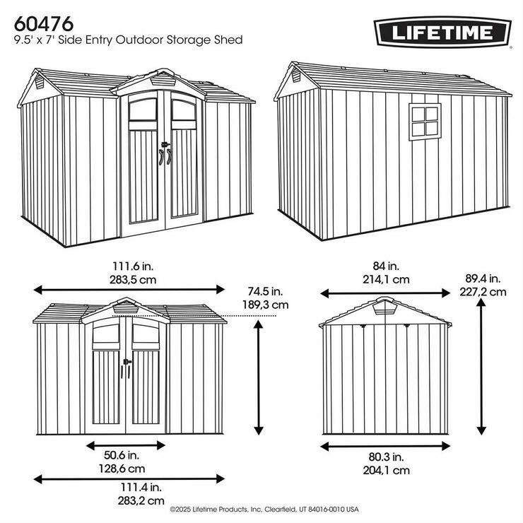 LIFETIME 野外物置 LIFETIME ライフタイム 屋外用物置 9.5x7フィート 2.9x2.1m 大型 物置
