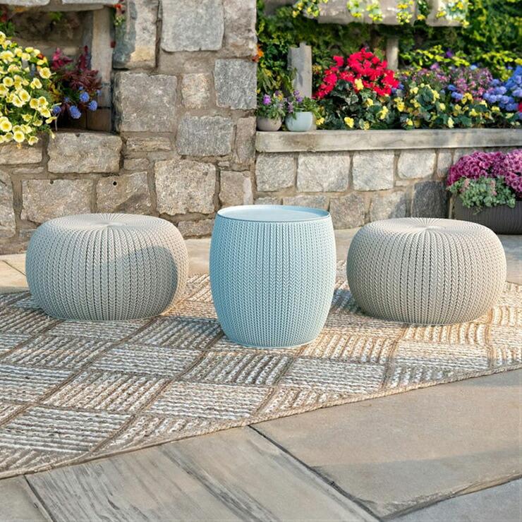 楽天4位☆KETER ケター ガーデンファーニチャー 3点セット テーブル